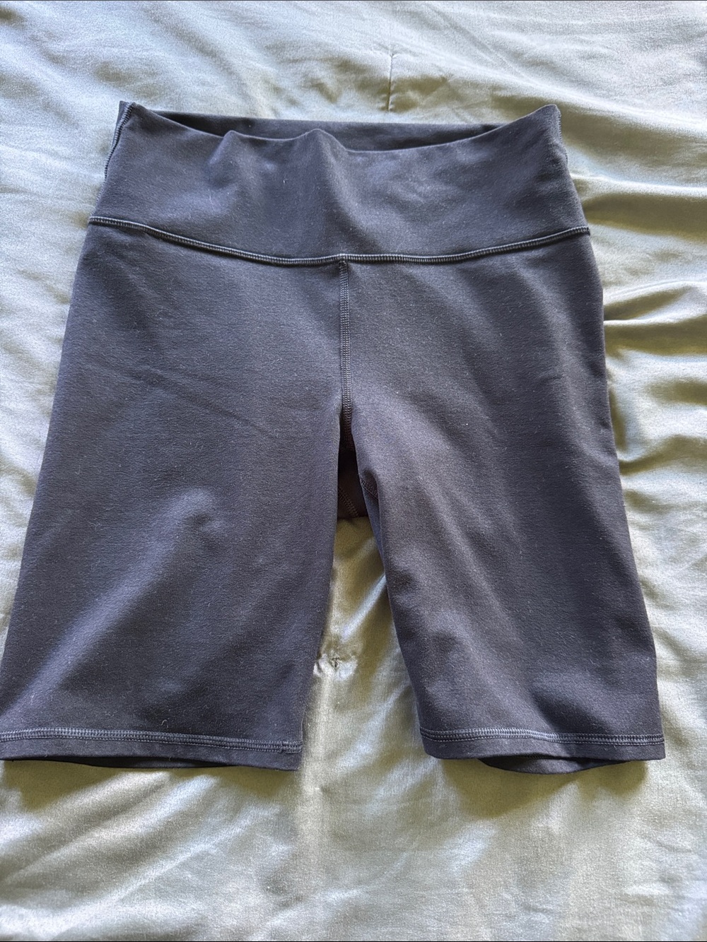 Fabletics Black High-Rise Bike Shorts with Wide Waistband